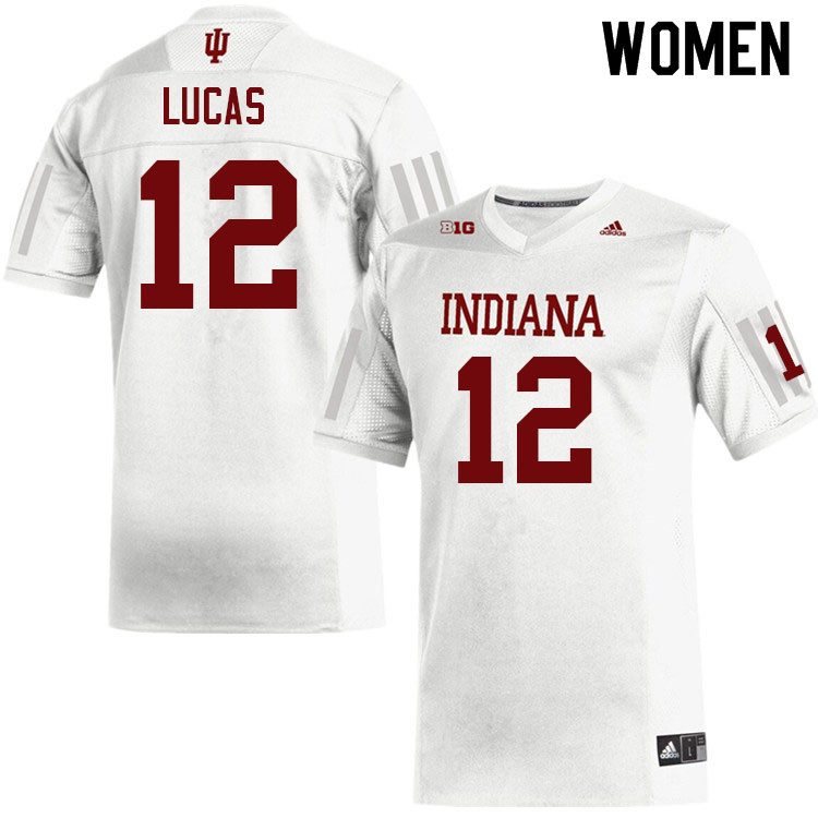 Women #12 Jaylin Lucas Indiana Hoosiers College Football Jerseys Sale-White